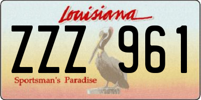 LA license plate ZZZ961