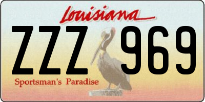 LA license plate ZZZ969