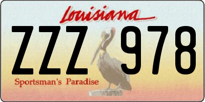 LA license plate ZZZ978