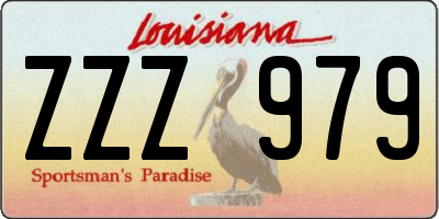 LA license plate ZZZ979