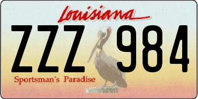 LA license plate ZZZ984