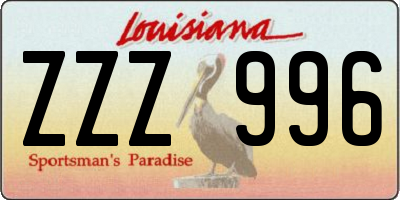 LA license plate ZZZ996