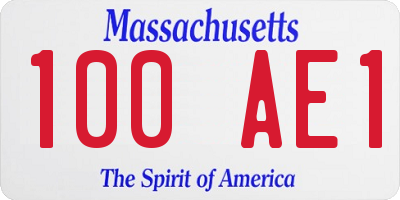 MA license plate 100AE1