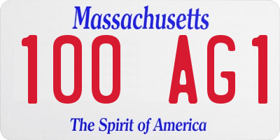 MA license plate 100AG1