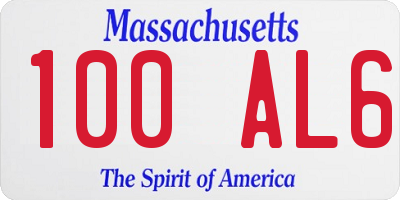 MA license plate 100AL6