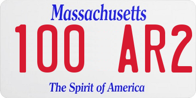 MA license plate 100AR2