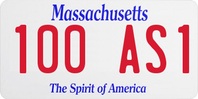 MA license plate 100AS1