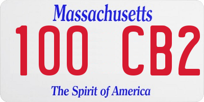 MA license plate 100CB2