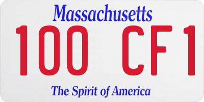 MA license plate 100CF1