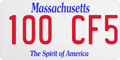 MA license plate 100CF5