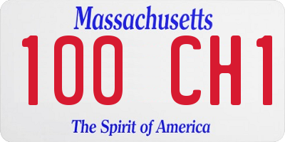 MA license plate 100CH1