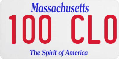MA license plate 100CL0