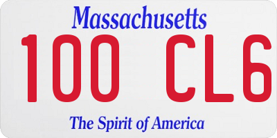 MA license plate 100CL6