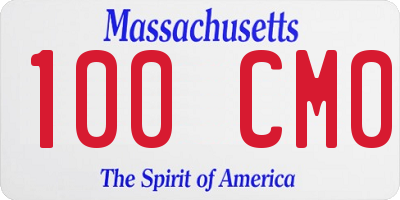 MA license plate 100CM0