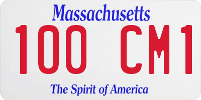 MA license plate 100CM1