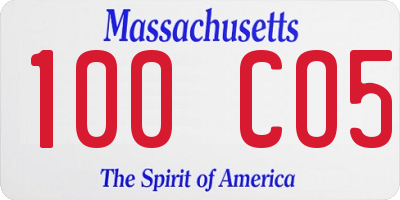 MA license plate 100CO5