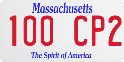 MA license plate 100CP2
