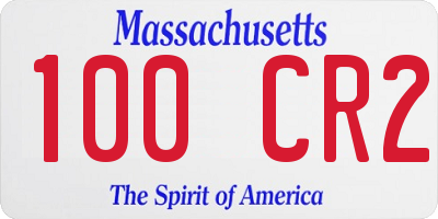 MA license plate 100CR2