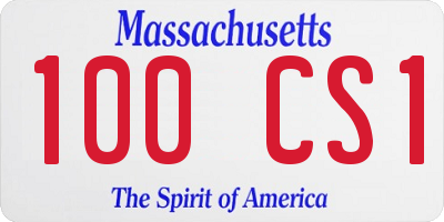 MA license plate 100CS1