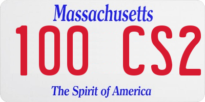 MA license plate 100CS2