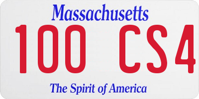 MA license plate 100CS4