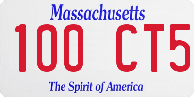 MA license plate 100CT5