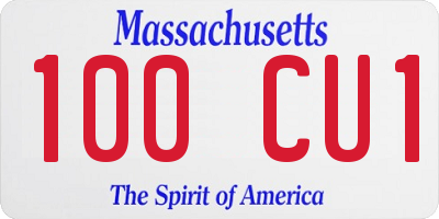 MA license plate 100CU1