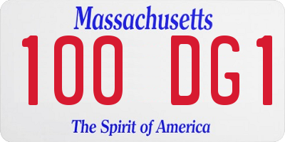 MA license plate 100DG1