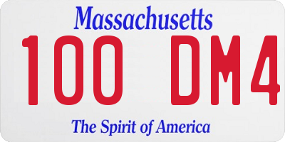MA license plate 100DM4