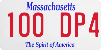 MA license plate 100DP4