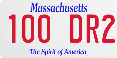 MA license plate 100DR2