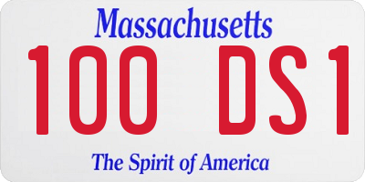 MA license plate 100DS1