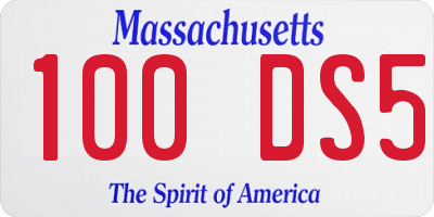 MA license plate 100DS5