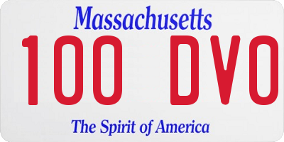 MA license plate 100DV0