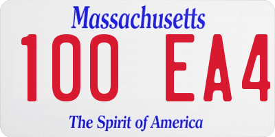 MA license plate 100EA4