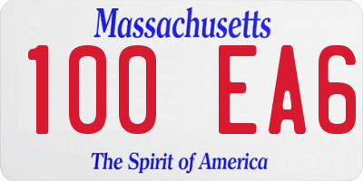 MA license plate 100EA6