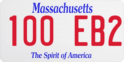 MA license plate 100EB2