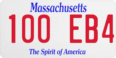 MA license plate 100EB4