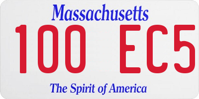 MA license plate 100EC5