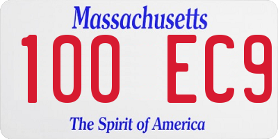 MA license plate 100EC9