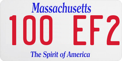 MA license plate 100EF2