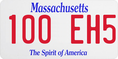 MA license plate 100EH5