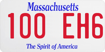 MA license plate 100EH6