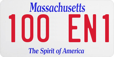 MA license plate 100EN1