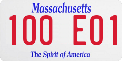 MA license plate 100EO1