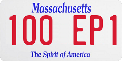 MA license plate 100EP1