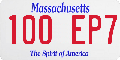 MA license plate 100EP7
