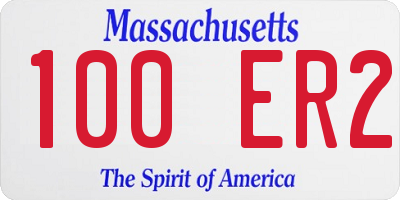MA license plate 100ER2