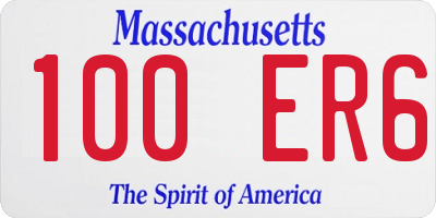 MA license plate 100ER6