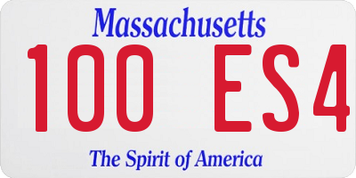 MA license plate 100ES4